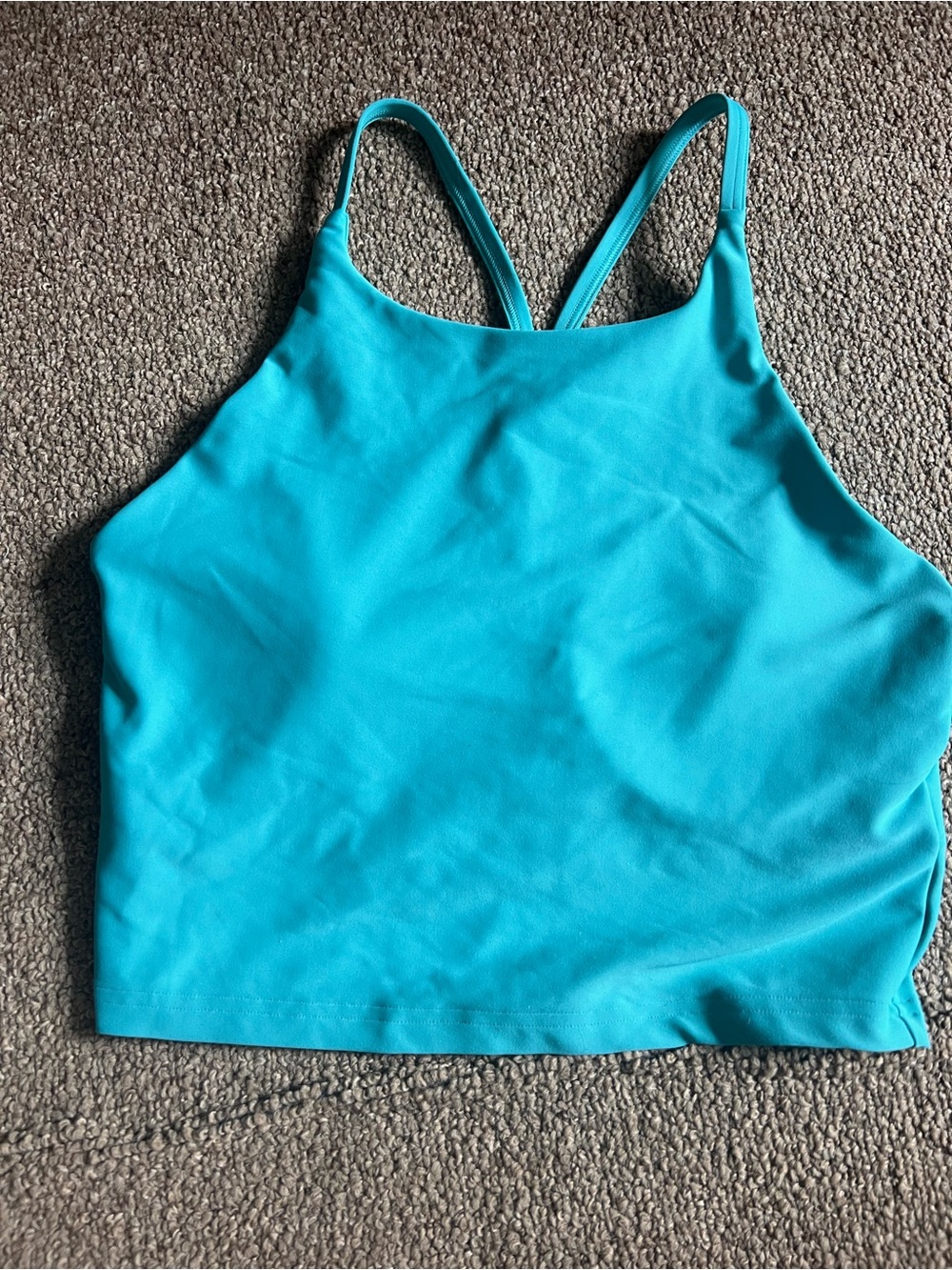 Old Navy Turquoise Strappy Crop Athletic Tank Top